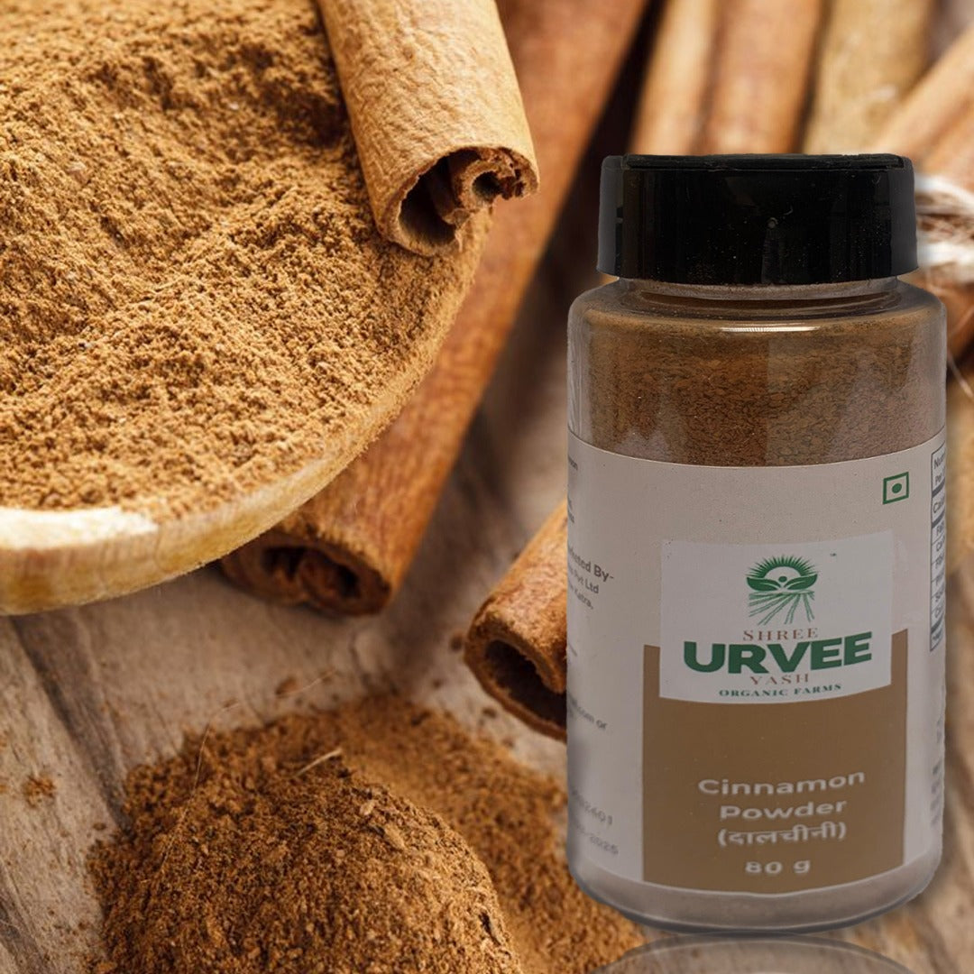 URVEE ORGANIC FARM CINNAMON POWDER (Dalchini Powder) - 80 g
