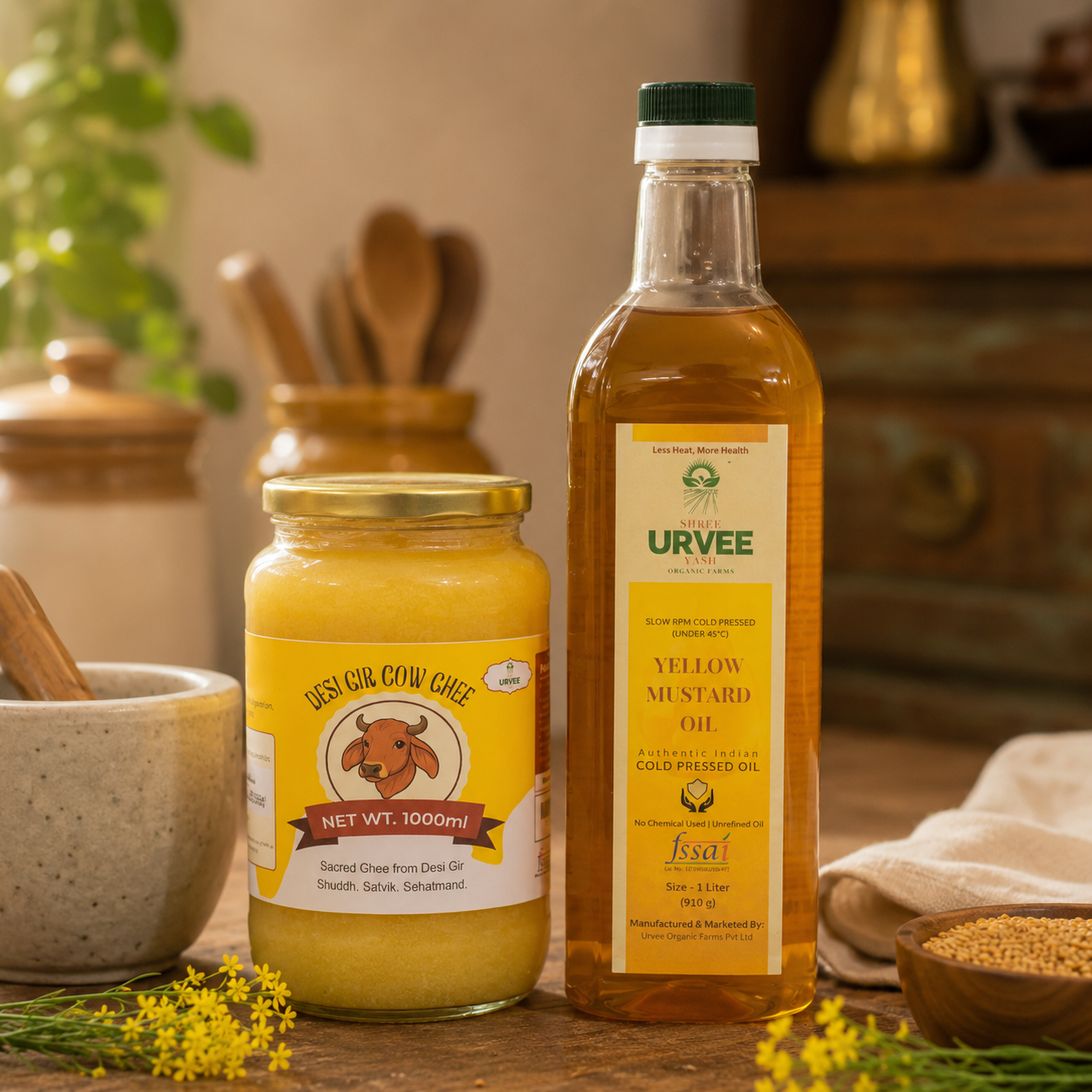Desi Cow Ghee & Wood-Pressed Oil Combo