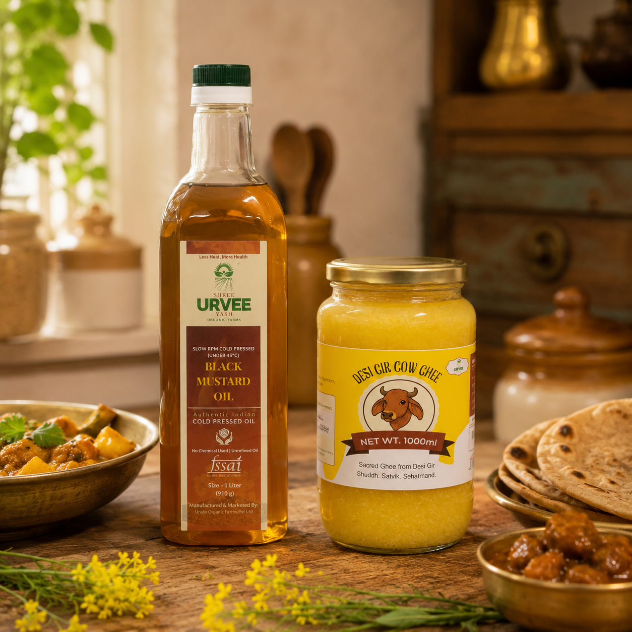Desi Cow Ghee & Wood-Pressed Oil Combo