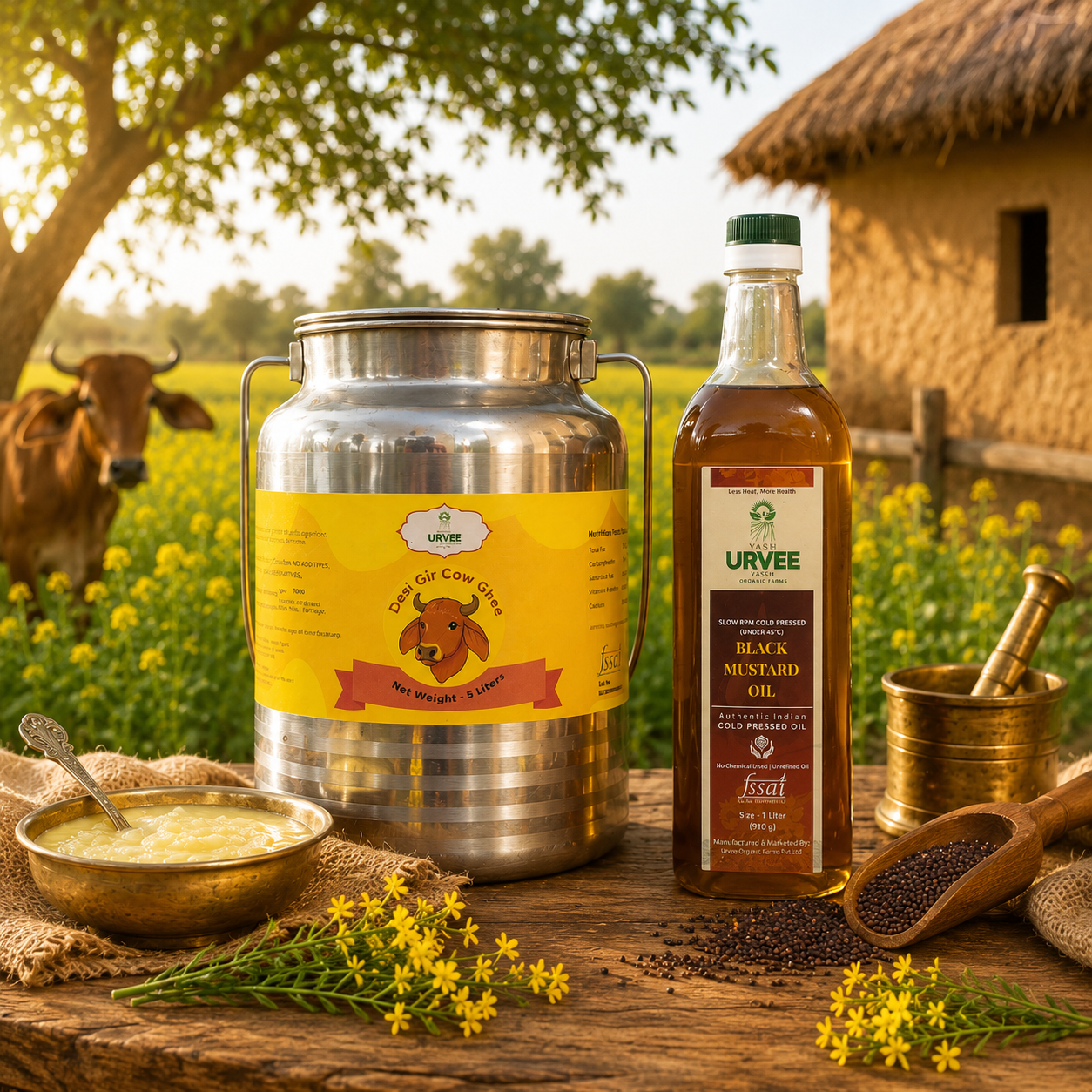 Desi Cow Ghee & Wood-Pressed Oil Combo