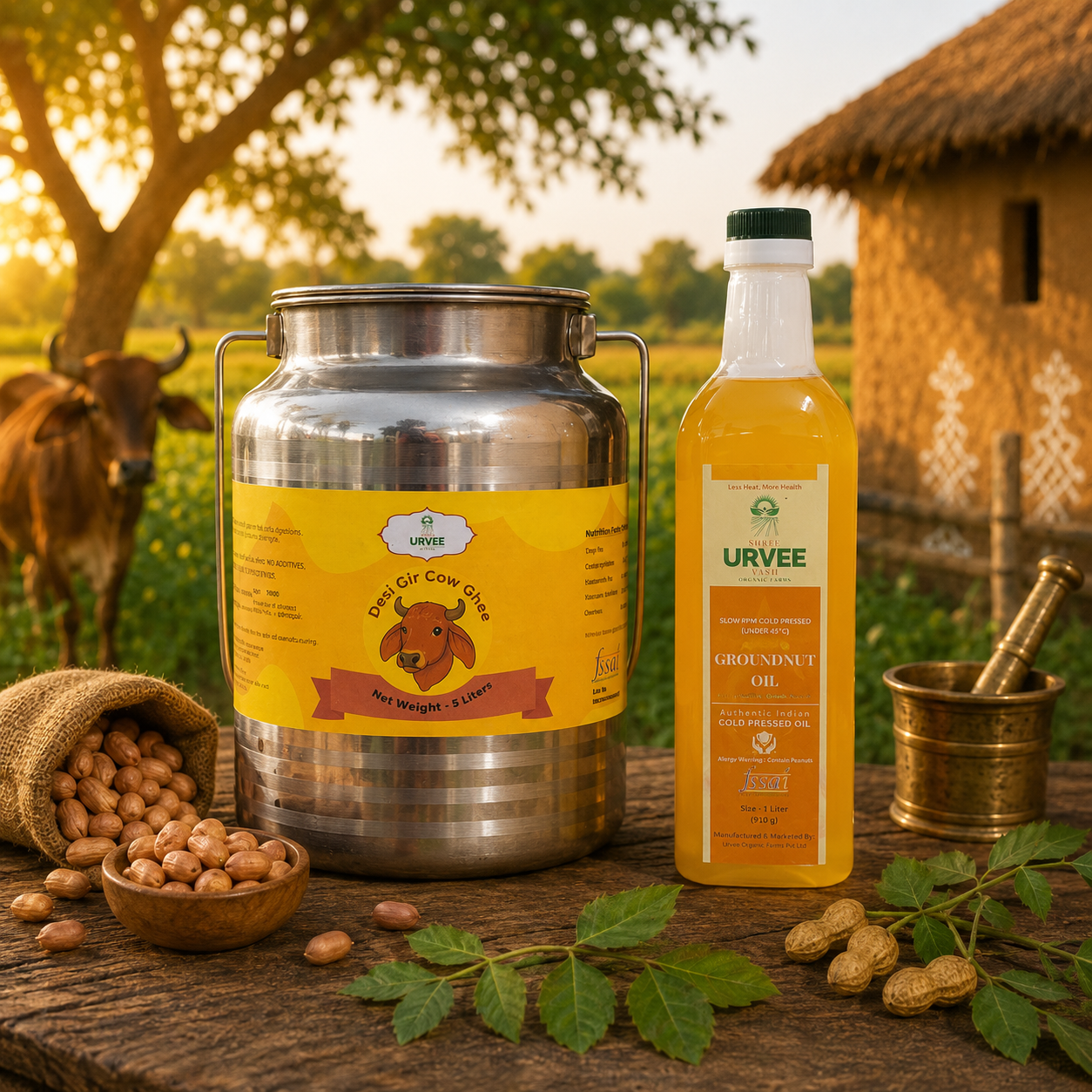 Desi Cow Ghee & Wood-Pressed Oil Combo