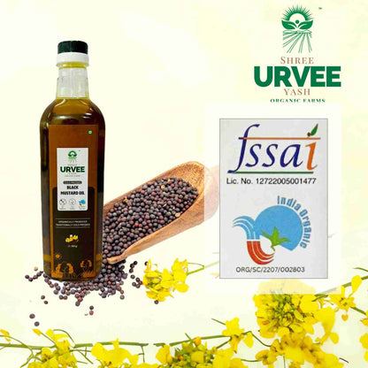 Wood Pressed Black Mustard Oil - Urvee Organic Farms
