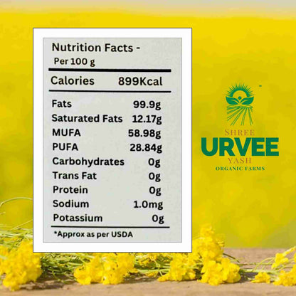 Wood Pressed Black Mustard Oil - Urvee Organic Farms