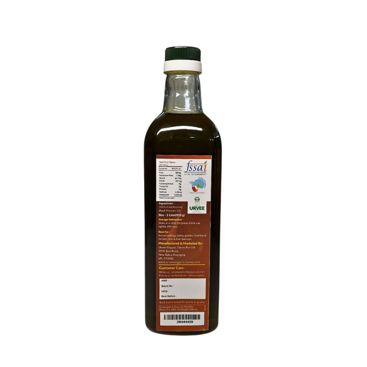 Wood Pressed Black Mustard Oil - Urvee Organic Farms