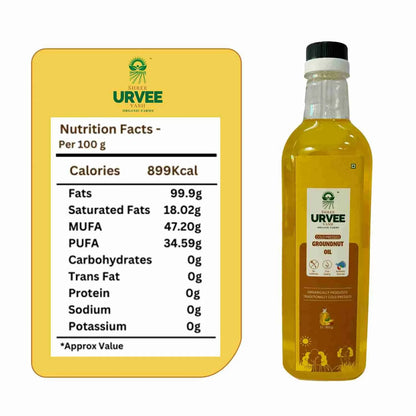 Wood Pressed Ground Nut Oil - Urvee Organic Farms