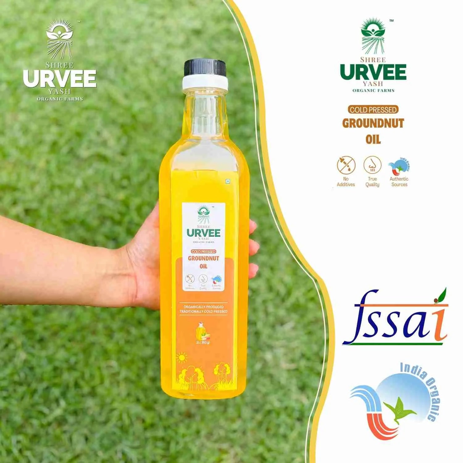 Wood Pressed Ground Nut Oil - Urvee Organic Farms