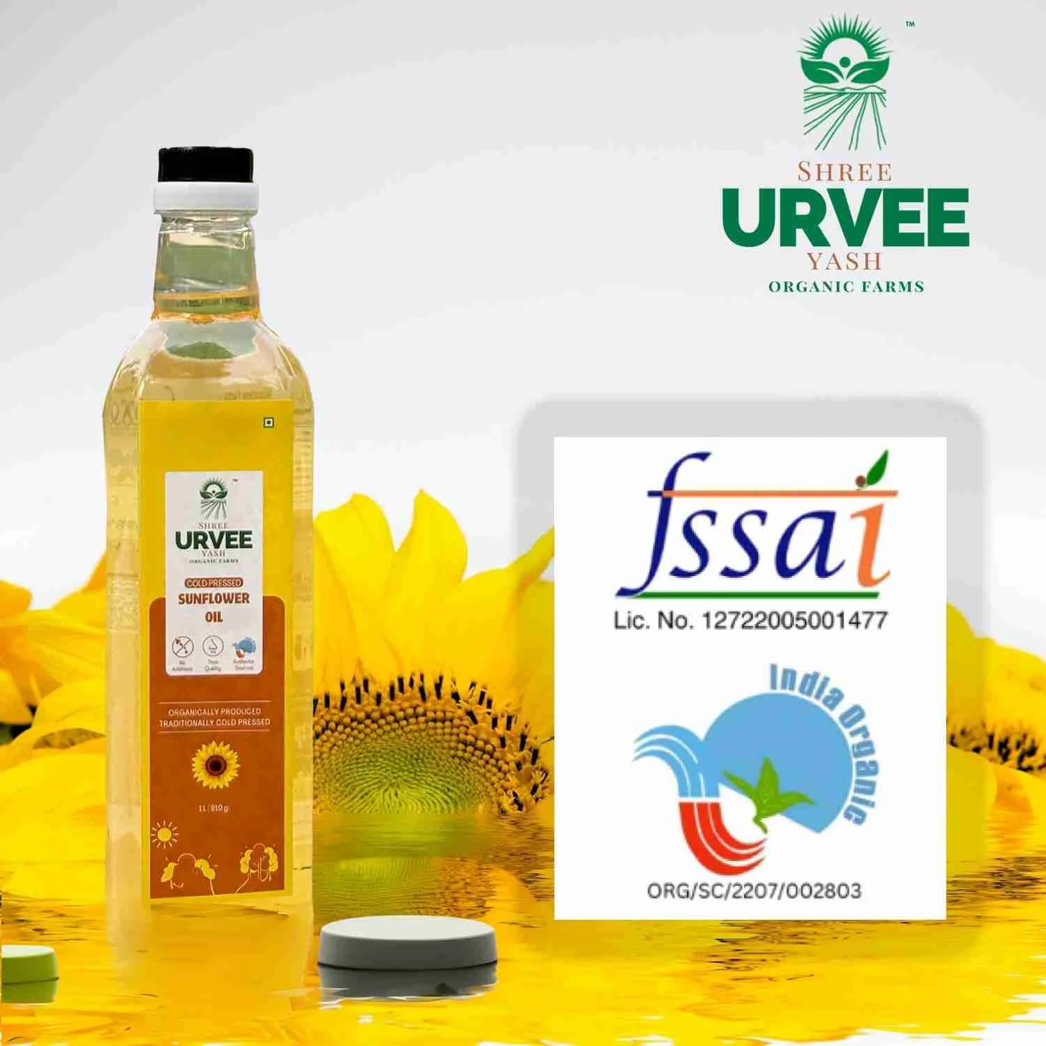 Wood Pressed Sunflower Oil - Urvee Organic Farms