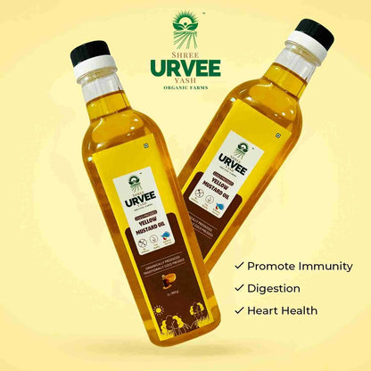 Wood Pressed Yellow Mustard Oil - Urvee Organic Farms