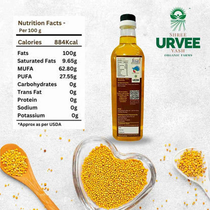 Wood Pressed Yellow Mustard Oil - Urvee Organic Farms
