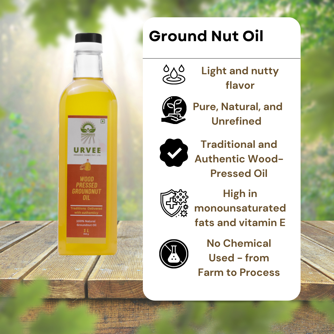 Ggroundnut Wood Pressed Ground Nut Oil – Urvee Organic Farms