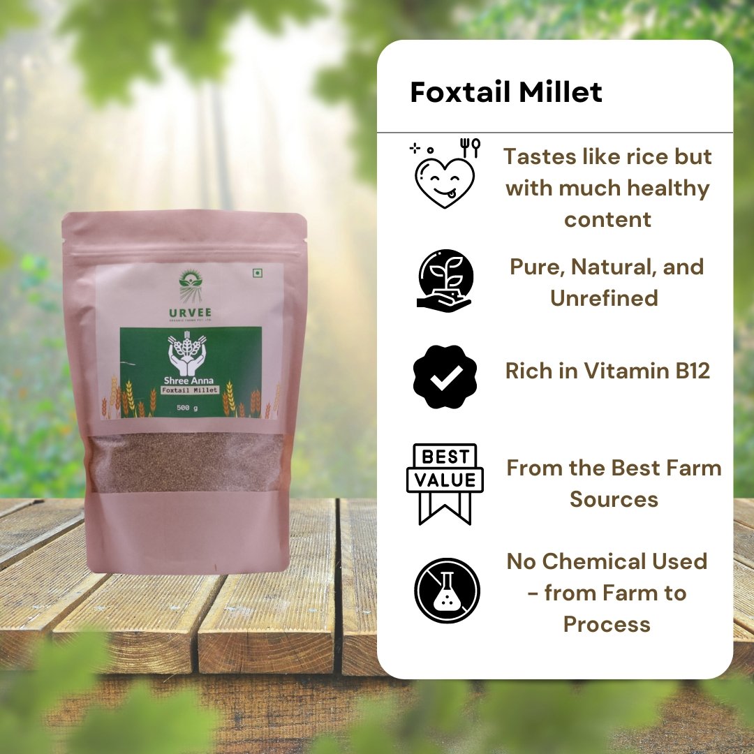 Foxtail Millet - Whole Grain (500g) - Urvee Organic Farms